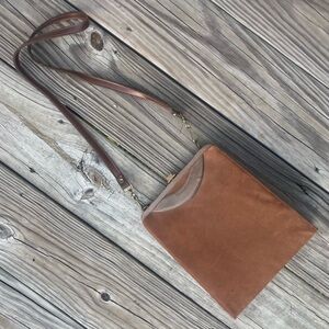 VTG Manon Mid Century Art Deco Suede Shoulder Bag